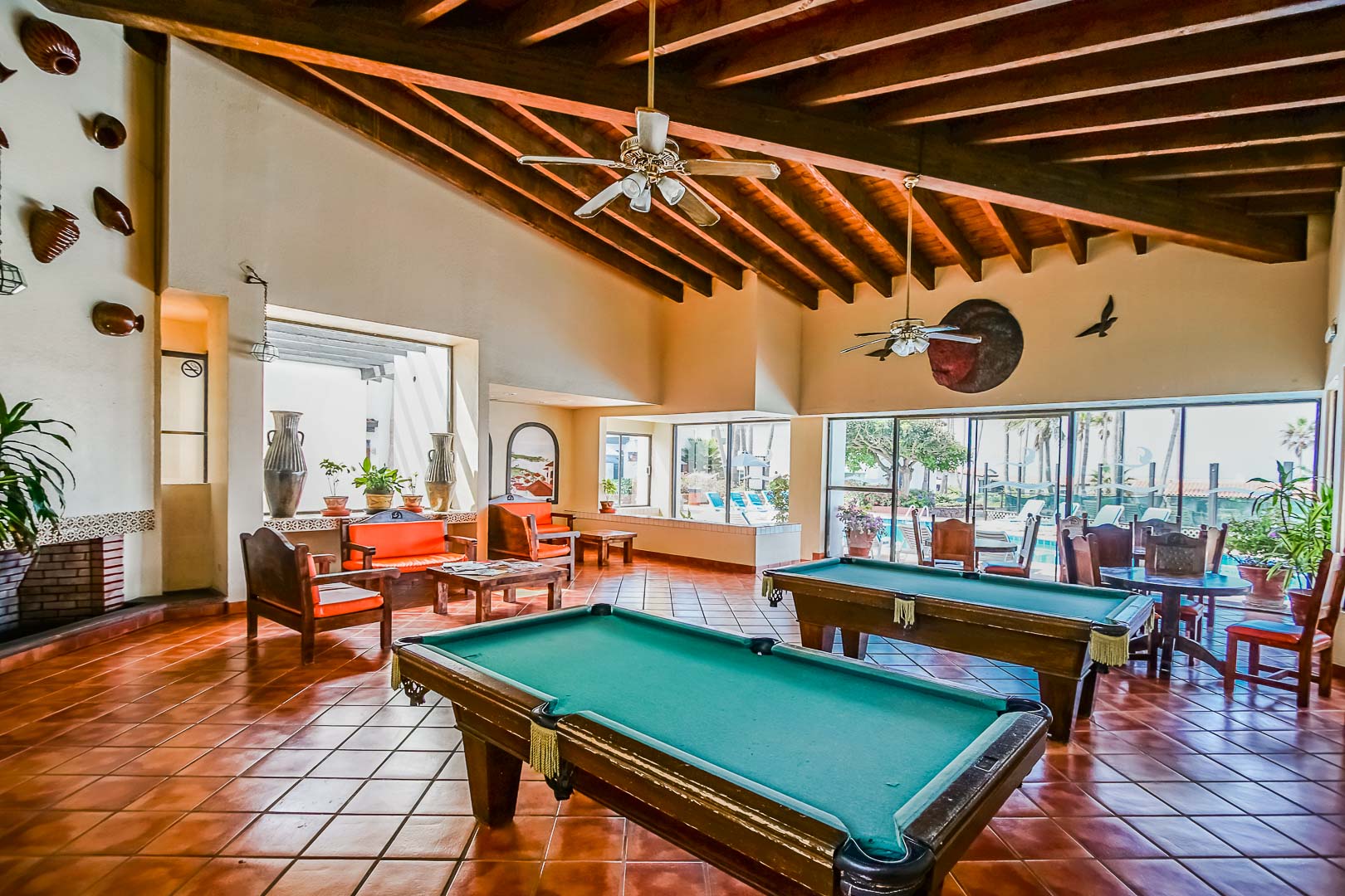 Pool tables available at VRI's La Paloma in Rosarito, Mexico.